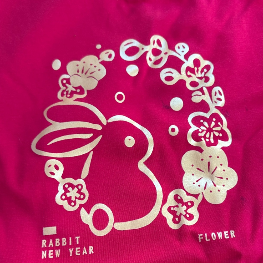 Red Kids Sweatshirt with Rabbit Design - Picture 2 of 5